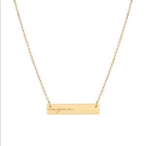 The Hungry Elephant Engraved Vegan Bar Necklace